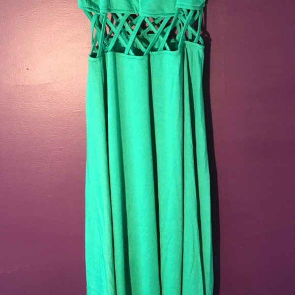 Green high low dress - Picture 3 of 4